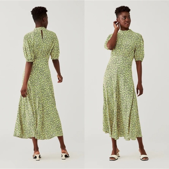 Ghost London • Luella Dress midi puff sleeve Sophie leaf print rayon - Picture 13 of 13